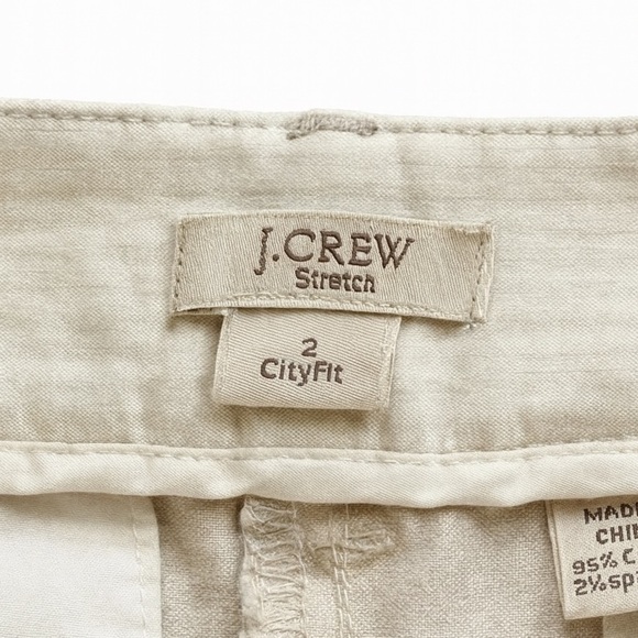 J. Crew City Fit Women’s Size 2 Ankle Length Flat-Front Khaki Pants - Picture 2 of 3